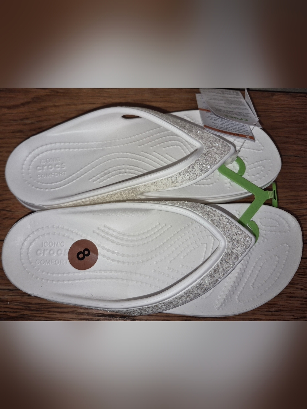 NWT's Crocs Womens Sloane Glitter Flip Flop Wedge Sandals Size 8 - Picture 4 of 4